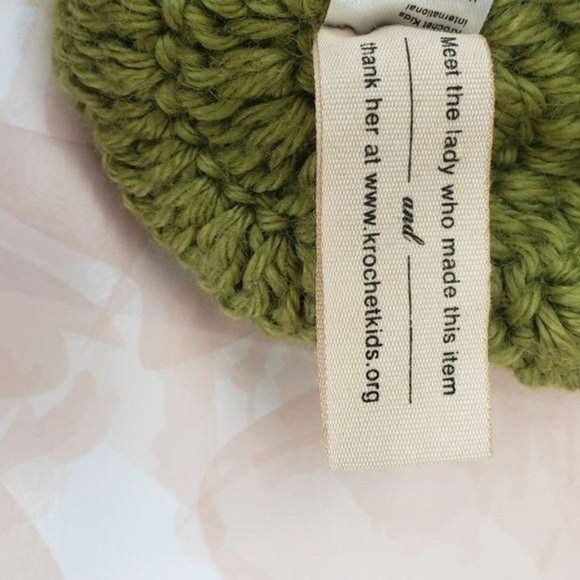 Krochet Kids Handmade‎ Green Beanie Style Cap Hat - Picture 9 of 10